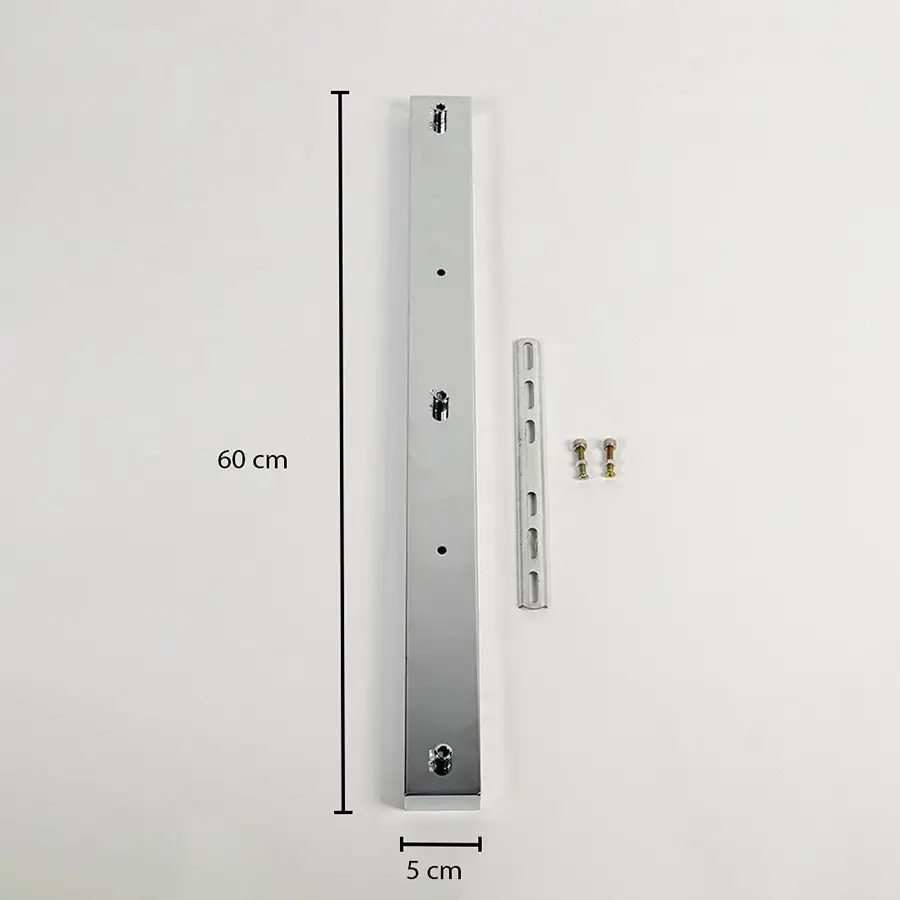 Ceiling plate dimension image showing length 60 cm width 5 cm thickness detail and mounting positions clearly marked for accurate installation.