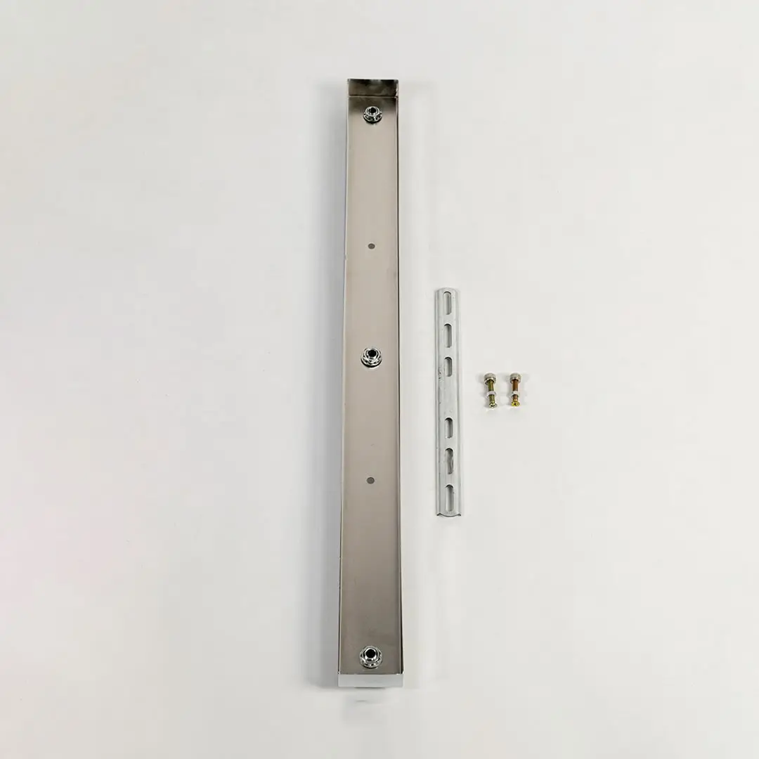 Ceiling plate shown on white background highlighting metal finish mounting slots screws and clean linear design for pendant light installation.