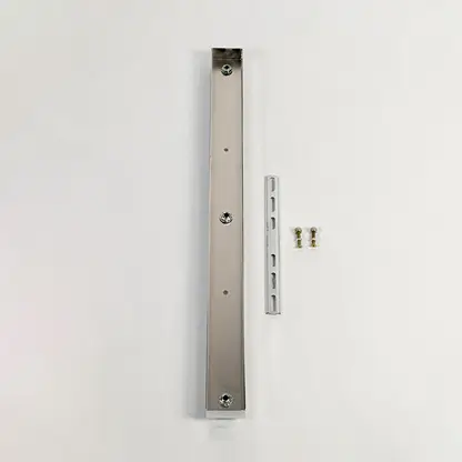 Ceiling plate shown on white background highlighting metal finish mounting slots screws and clean linear design for pendant light installation.