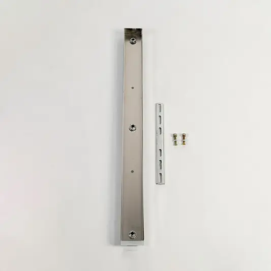 Ceiling plate shown on white background highlighting metal finish mounting slots screws and clean linear design for pendant light installation.