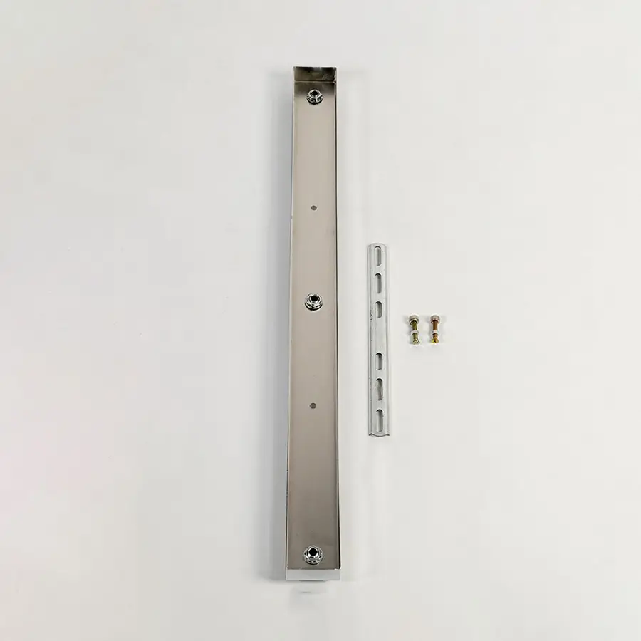Ceiling plate shown on white background highlighting metal finish mounting slots screws and clean linear design for pendant light installation.