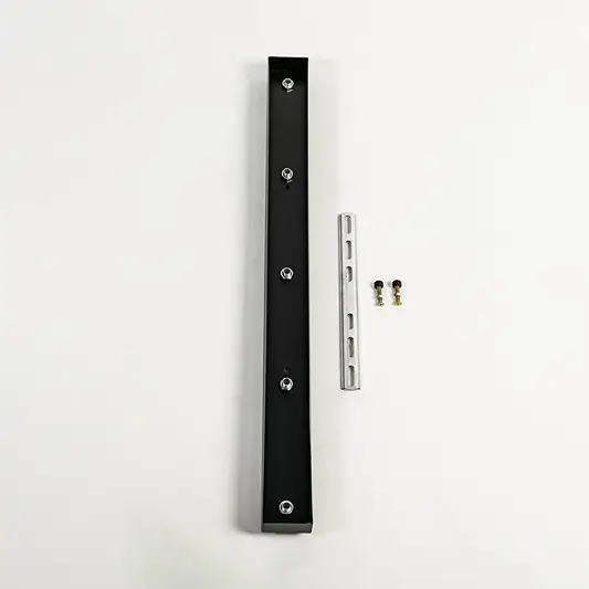 Ceiling plate shown on white background highlighting slim rectangular shape smooth finish mounting points and clean modern look.