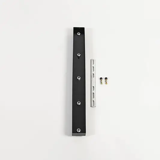 Ceiling plate shown on white background with mounting hardware highlighting slim metal profile screw points and compatibility with pendant lighting systems.