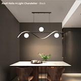 Aball Helix 4-Light Chandelier - Black