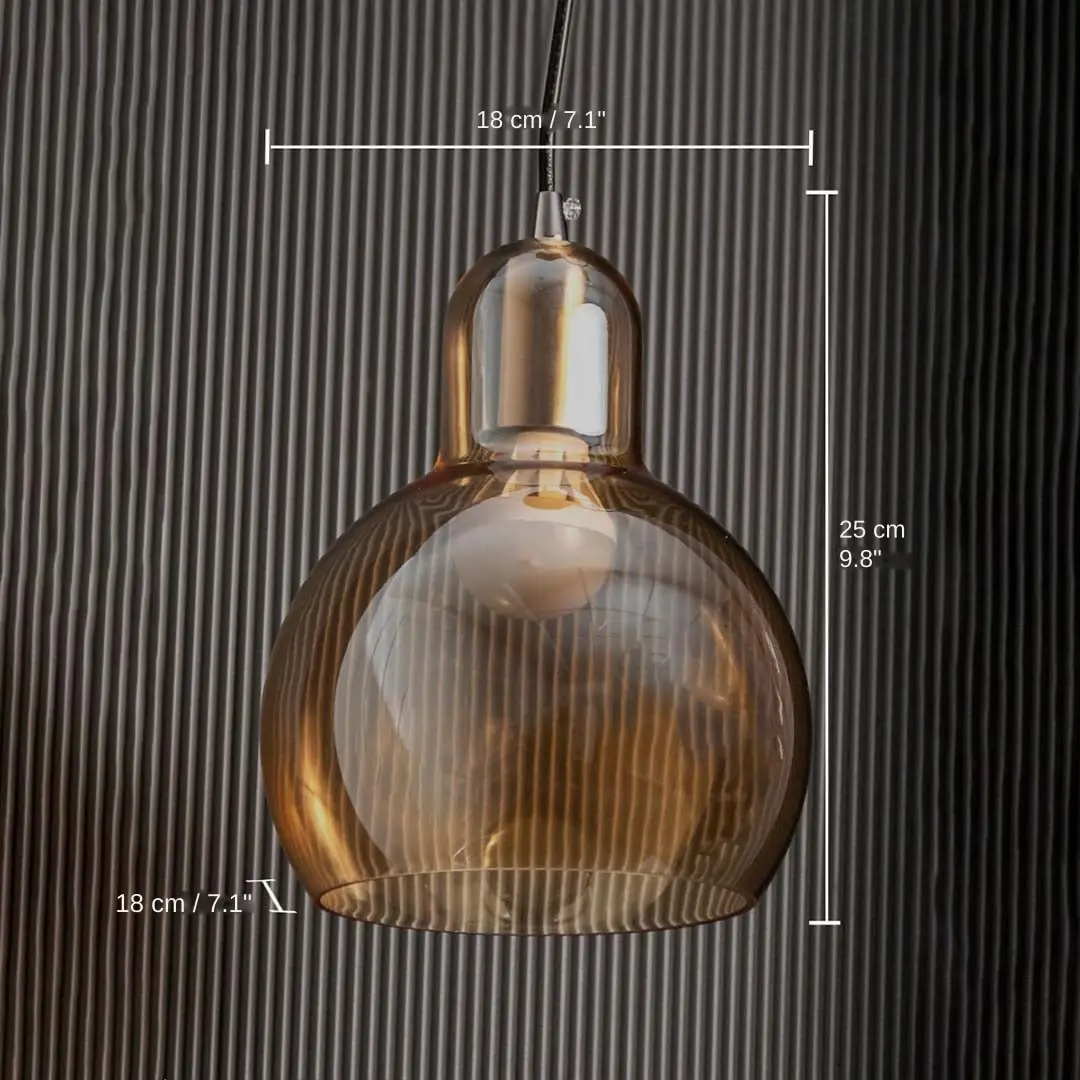 Contemporary Creative Single Head Glass Pendant Lamp, 25 x 18 x 18 cm (9.8 x 7.1 x 7.1 inches) dimensions