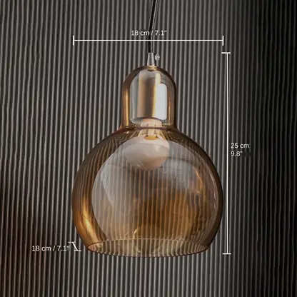 Contemporary Creative Single Head Glass Pendant Lamp, 25 x 18 x 18 cm (9.8 x 7.1 x 7.1 inches) dimensions