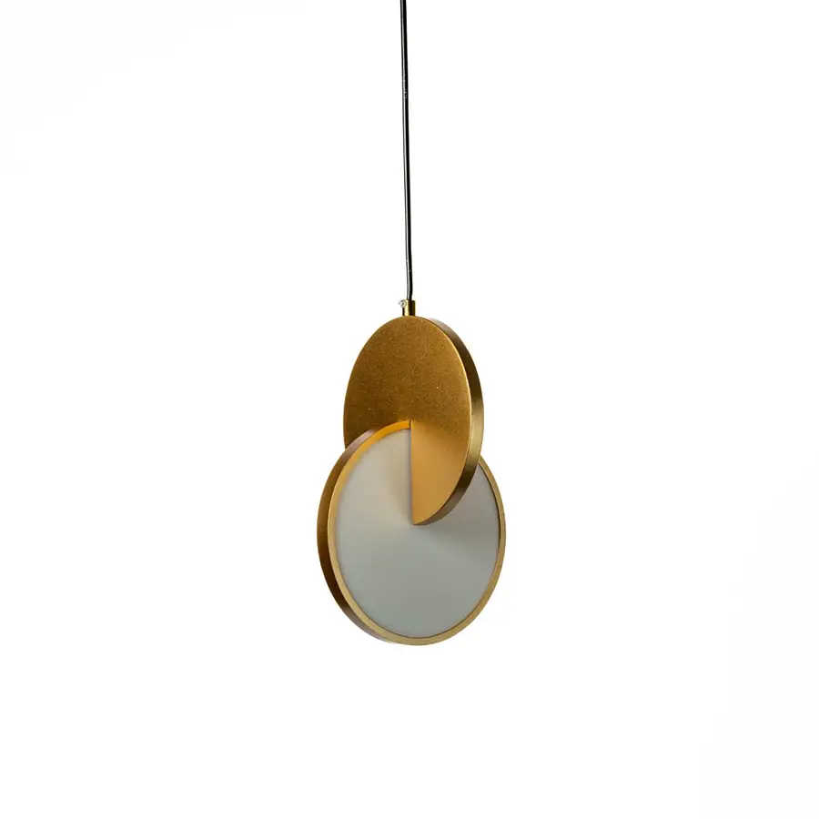 Black metal pendant light with oval diffuser illuminating living room decor with modern elegance.