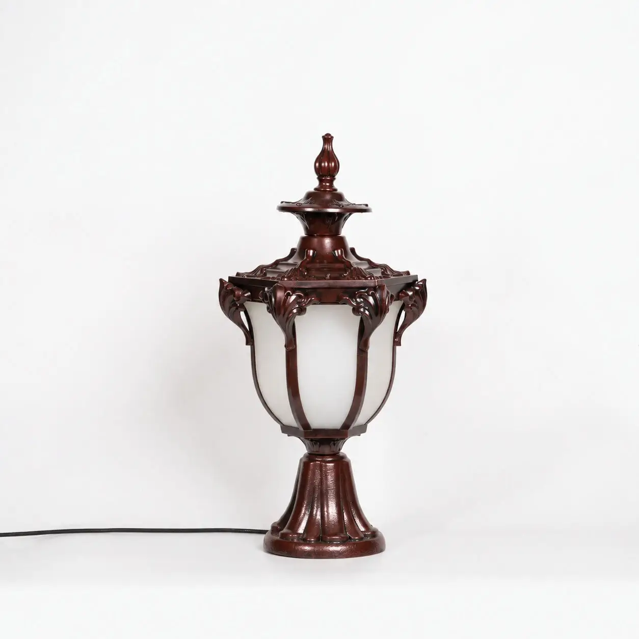 European Outdoor Gate Column Light - Dark brown