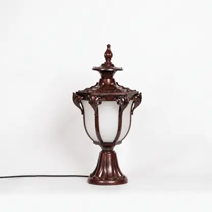 European Outdoor Gate Column Light - Dark brown