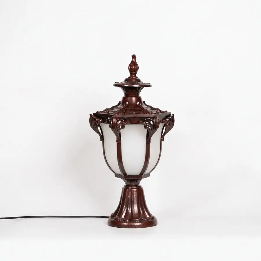 European Outdoor Gate Column Light - Dark brown