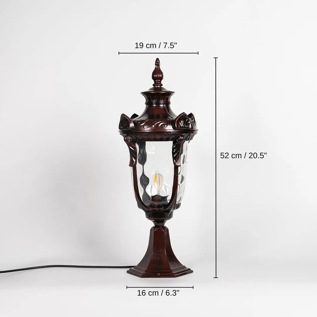 France Outdoor Gate Light - Large, 52 x 19 x 16 cm (20.5 x 7.5 x 6.3 inches) dimensions