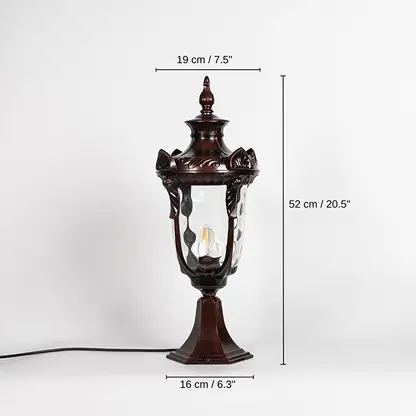 France Outdoor Gate Light - Large, 52 x 19 x 16 cm (20.5 x 7.5 x 6.3 inches) dimensions