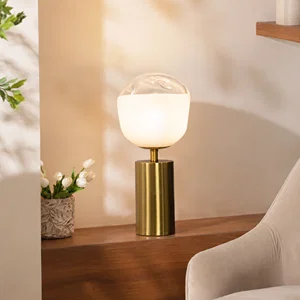 Frosted Glass Golden Metal Table Lamp