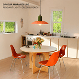 Ophelia Morandi UFO Pendant Light - Green & Peach