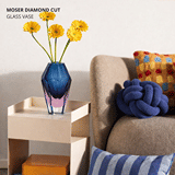 Moser Diamond Cut Glass Vase