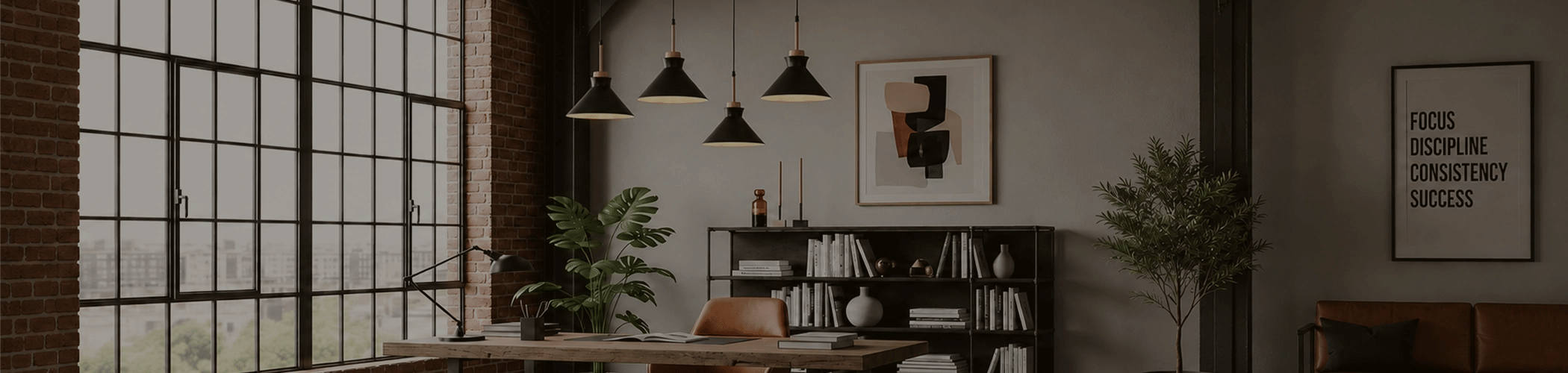 Industrial Lighting and Decor Collection Banner