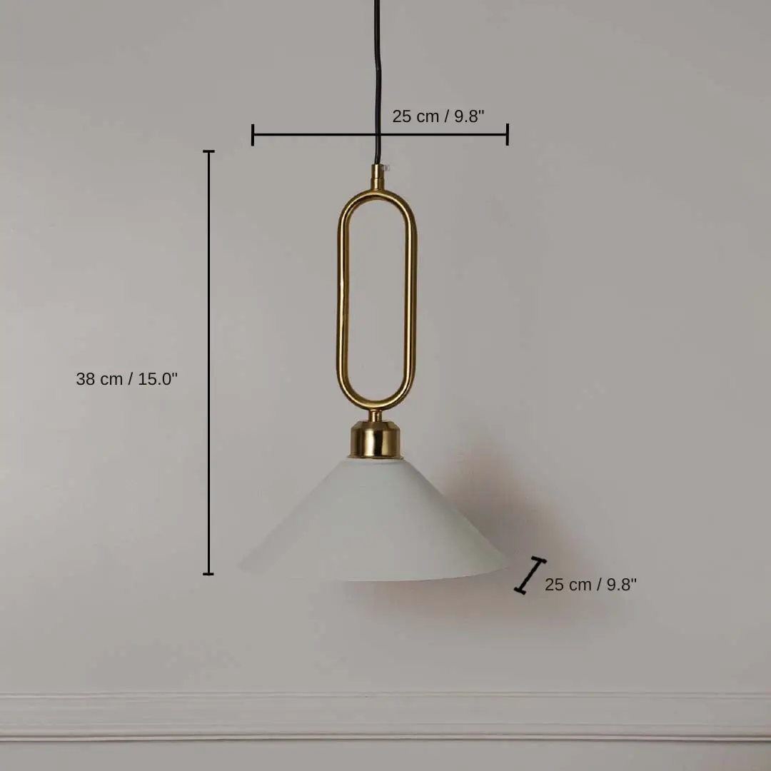 Macaron Pyramid Pendant Lamp - White, 38 x 25 x 25 cm (15.0 x 9.8 x 9.8 inches) dimensions