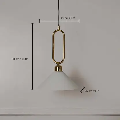 Macaron Pyramid Pendant Lamp - White, 38 x 25 x 25 cm (15.0 x 9.8 x 9.8 inches) dimensions