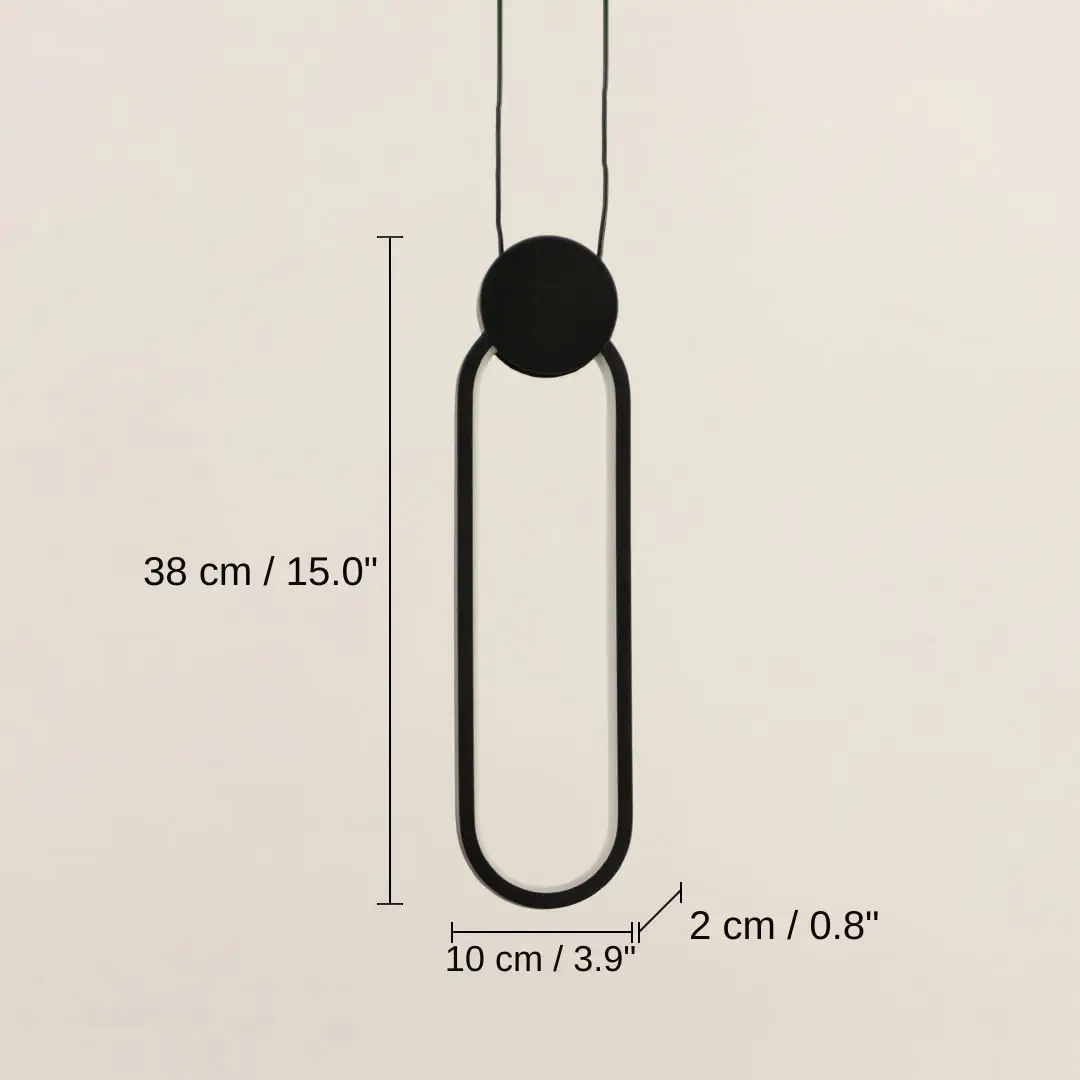Minimalistic Pendant Light - Long, 38 x 10 x 2 cm (15.0 x 3.9 x 0.8 inches) dimensions