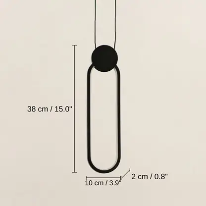 Minimalistic Pendant Light - Long, 38 x 10 x 2 cm (15.0 x 3.9 x 0.8 inches) dimensions