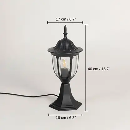 Neuro Outdoor Gate Light - Small, 40 x 16 x 17 cm (15.7 x 6.3 x 6.7 inches) dimensions