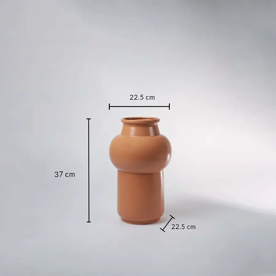 Modern ceramic vase measuring 37 cm in height and 22.5 cm in width offering timeless artistry and sophistication for home decor.