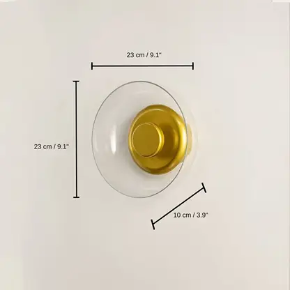 Oklak Gold & Clear Wall Light, 23 x 23 x 13 cm (9.1 x 9.1 x 5.1 inches) dimensions