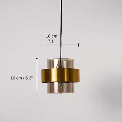 Clear glass and brass pendant light, 16 x 18 x 18 cm (6.3 x 7.1 x 7.1 inches) dimensions