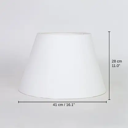 White fabric lamp shade, 28 x 41 x 41 cm (11.0 x 16.1 x 16.1 inches) dimensions