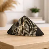 Black & White Striped Ceramic Triangle Table Decor