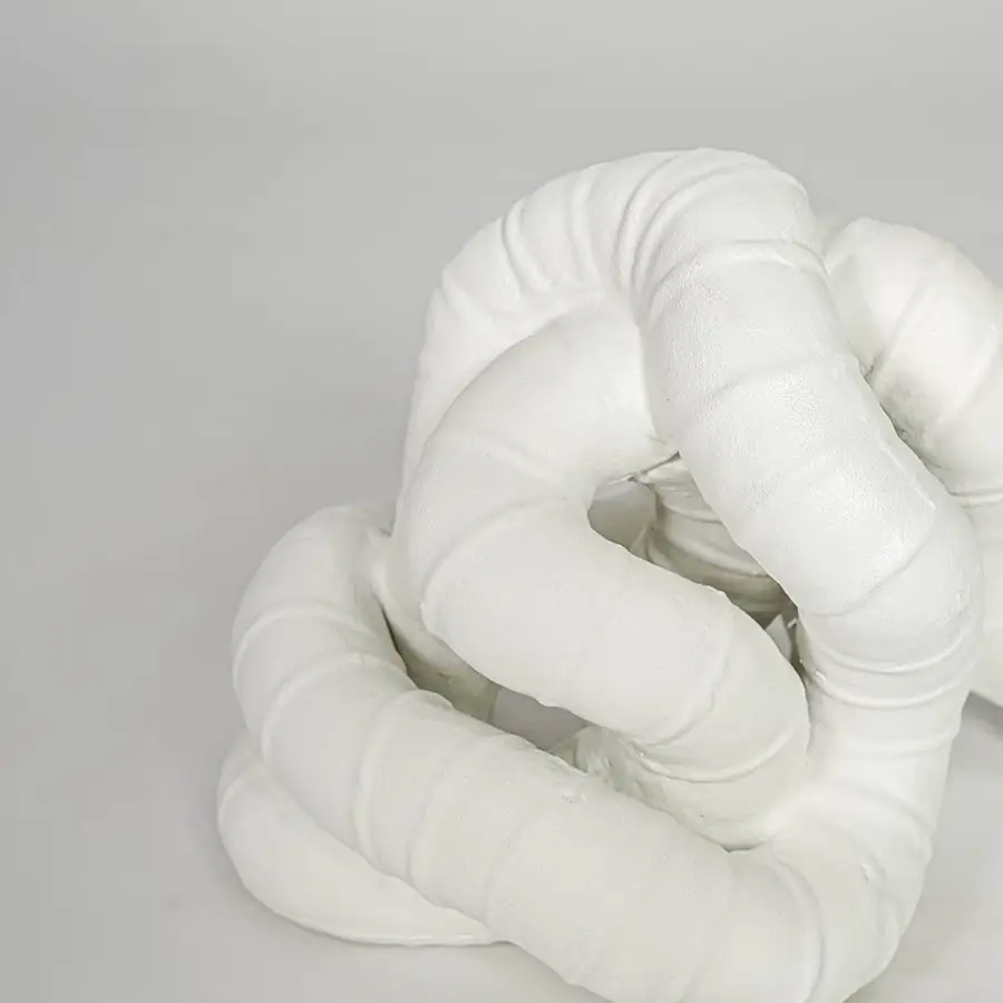 White ceramic abstract decor sculpture modern decorative showpiece for table console shelf living room decor styling.
