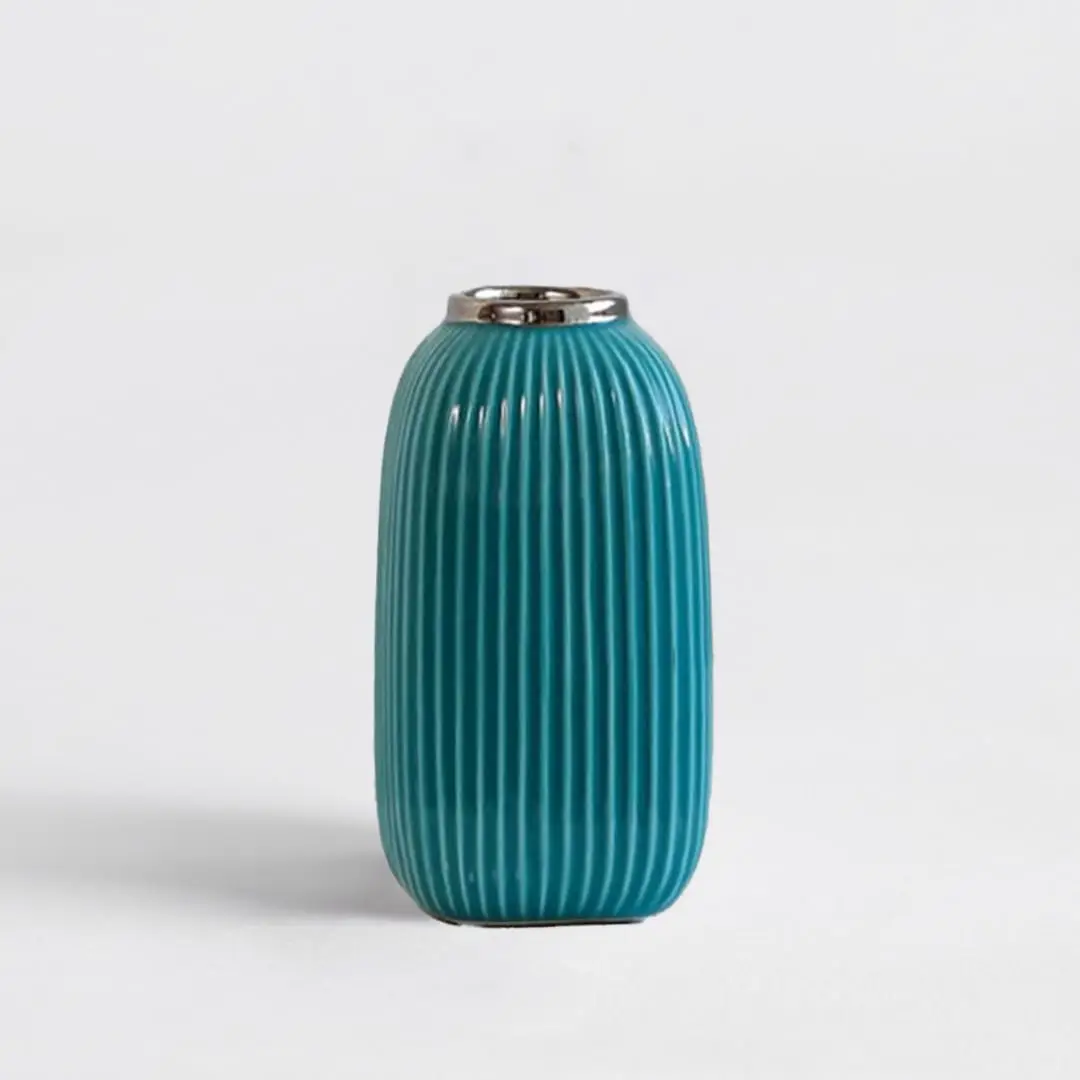 Detailed closeup view of the ribbed ceramic texture highlighting the smooth finish fine lines and glossy enamel work.