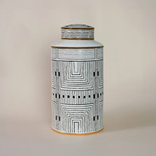 Maze Decorative Ceramic Temple & Ginger Jar - Large