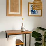 Noak Striped Ceramic Vase - Black & White