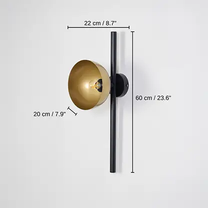Roma Linear Wall Light, base 60 x 22 x 20 cm (23.6 x 8.7 x 7.9 inches), canopy 10 x 10 cm (3.9 x 3.9 inches) dimensions