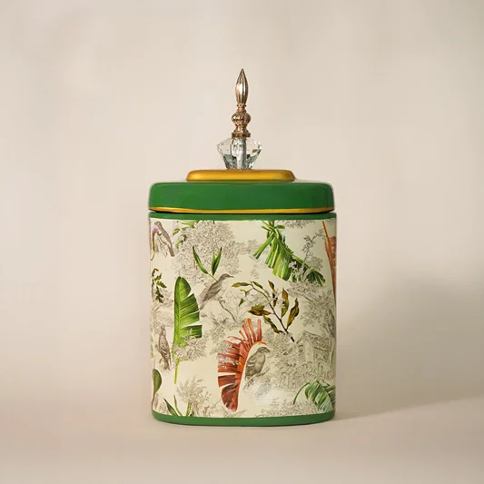 Tropical Leaves Jar - Medium
