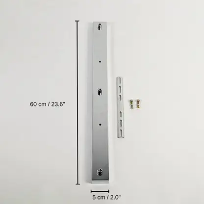 Silver metal ceiling mounting plate, 60 x 5 cm (23.6 x 2.0 inches) dimensions